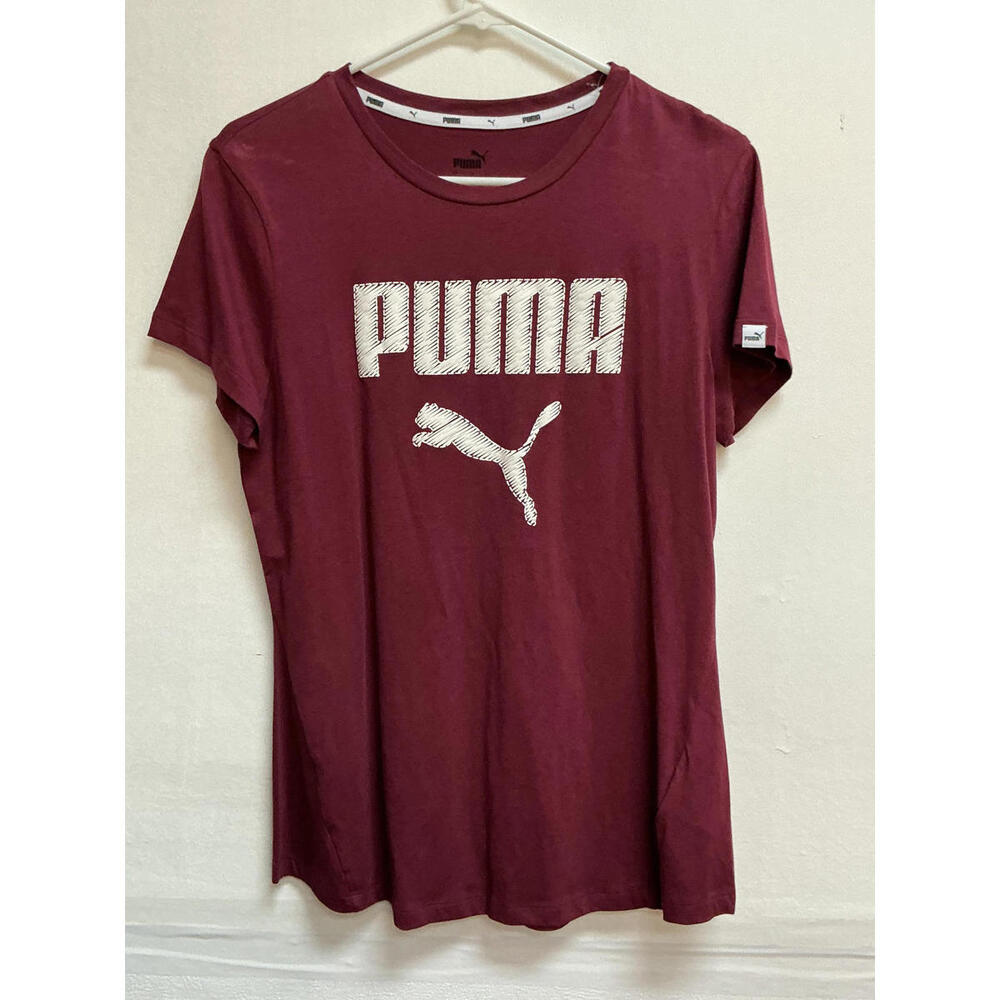 Puma Men's Burgundy Graphic T-Shirt Large Fast Free Shipping